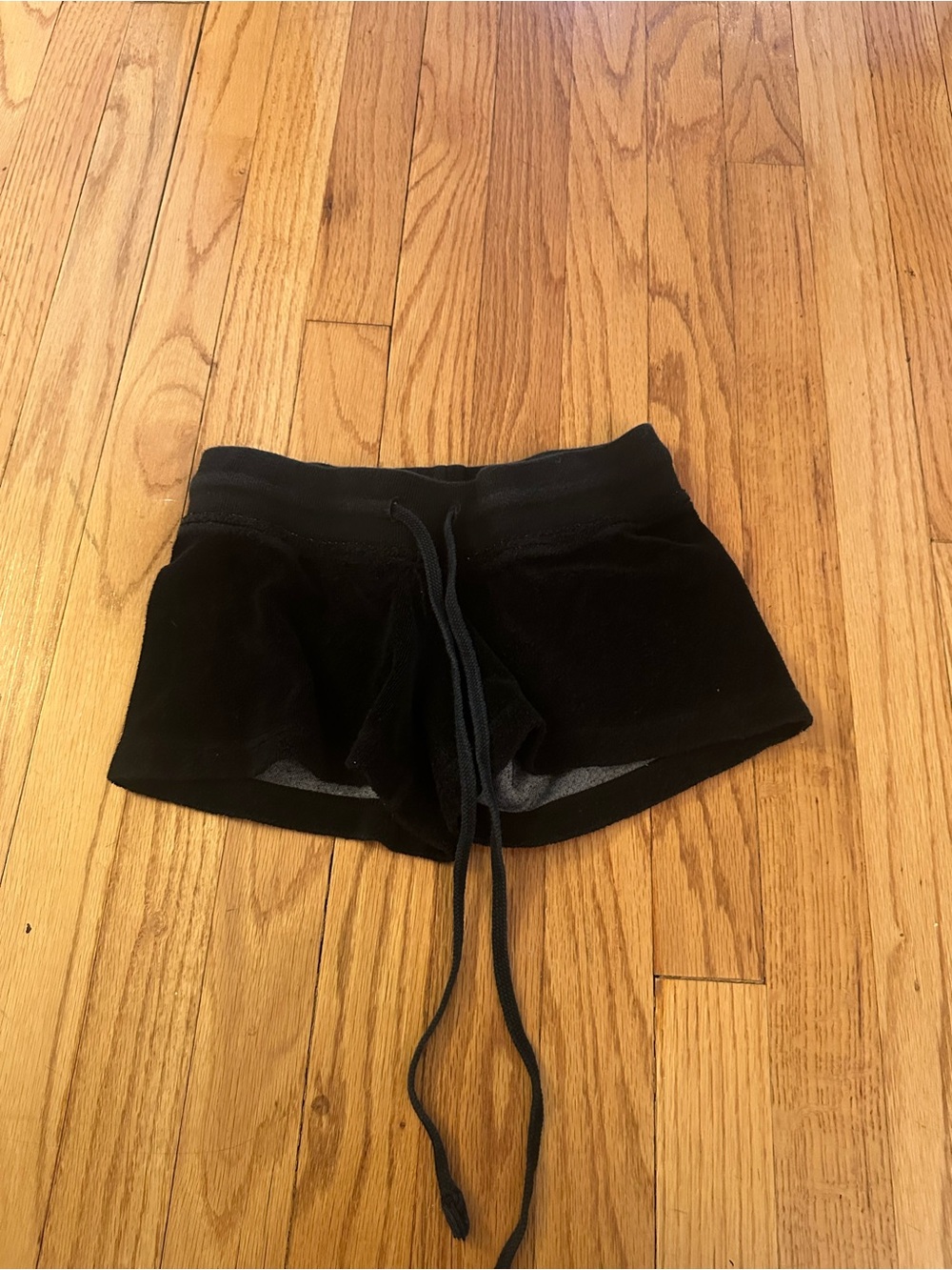 Hard tail Black Kids Velvet Drawstring Short Shorts Size Large 7-14